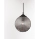 Smoky Gray Glass Matt Black Metal LED E27 1x12 Watt 230 Volt IP20 Bulb Excluded D: 25 H: 120 cm Adjustable height 