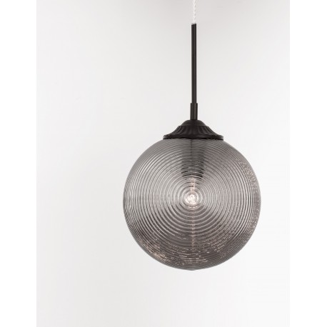 Smoky Gray Glass Matt Black Metal LED E27 1x12 Watt 230 Volt IP20 Bulb Excluded D: 25 H: 120 cm Adjustable height 