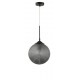 Smoky Gray Glass Matt Black Metal LED E27 1x12 Watt 230 Volt IP20 Bulb Excluded D: 25 H: 120 cm Adjustable height 