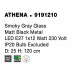 Smoky Gray Glass Matt Black Metal LED E27 1x12 Watt 230 Volt IP20 Bulb Excluded D: 25 H: 120 cm Adjustable height 