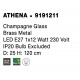 Champagne Glass Brass Metal LED E27 1x12 Watt 230 Volt IP20 Bulb Excluded D: 25 H: 120 cm Adjsutable height 
