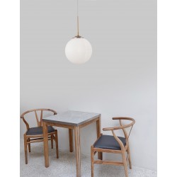 Opal Glass Brass Metal LED E27 1x12 Watt 230 Volt IP20 Bulb Excluded D: 25 H: 120 cm Adjustable height 