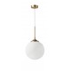 Opal Glass Brass Metal LED E27 1x12 Watt 230 Volt IP20 Bulb Excluded D: 25 H: 120 cm Adjustable height 