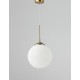 Opal Glass Brass Metal LED E27 1x12 Watt 230 Volt IP20 Bulb Excluded D: 25 H: 120 cm Adjustable height 