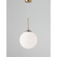 Opal Glass Brass Metal LED E27 1x12 Watt 230 Volt IP20 Bulb Excluded D: 25 H: 120 cm Adjustable height 