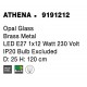 Opal Glass Brass Metal LED E27 1x12 Watt 230 Volt IP20 Bulb Excluded D: 25 H: 120 cm Adjustable height 