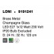 Brass Metal Champagne Glass LED E27 1x12 Watt 230 Volt IP20 Bulb Excluded D: 24 H1: 32 H2: 120 cm Adjustable height 