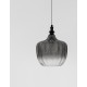 Matt Black Metal Smoky Gray Glass LED E27 1x12 Watt 230 Volt IP20 Bulb Excluded D: 24 H1: 32 H2: 120 cm Adjustable height 