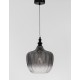 Matt Black Metal Smoky Gray Glass LED E27 1x12 Watt 230 Volt IP20 Bulb Excluded D: 24 H1: 32 H2: 120 cm Adjustable height 