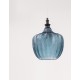 Matt Black Metal Dark Blue Glass LED E27 1x12 Watt 230 Volt IP20 Bulb Excluded D: 24 H1: 32 H2: 120 cm Adjustable height 