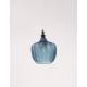 Matt Black Metal Dark Blue Glass LED E27 1x12 Watt 230 Volt IP20 Bulb Excluded D: 24 H1: 32 H2: 120 cm Adjustable height 