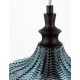 Matt Black Metal Dark Blue Glass LED E27 1x12 Watt 230 Volt IP20 Bulb Excluded D: 24 H1: 32 H2: 120 cm Adjustable height 