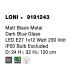 Matt Black Metal Dark Blue Glass LED E27 1x12 Watt 230 Volt IP20 Bulb Excluded D: 24 H1: 32 H2: 120 cm Adjustable height 