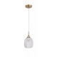 Clear Glass & Satin Gold Metal LED E27 1x12 Watt 230 Volt IP20 Bulb Excluded D: 13.5 H1: 24 H2: 120 cm Adjustable Height 