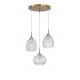 Clear Glass & Satin Gold Metal LED E27 3x12 Watt 230 Volt IP20 Bulb Excluded D: 39 H: 120 cm Adjustable Height 