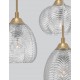 Clear Glass & Satin Gold Metal LED E27 3x12 Watt 230 Volt IP20 Bulb Excluded D: 39 H: 120 cm Adjustable Height 