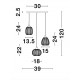 Clear Glass & Satin Gold Metal LED E27 3x12 Watt 230 Volt IP20 Bulb Excluded D: 39 H: 120 cm Adjustable Height 