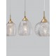 Clear Glass & Satin Gold Metal LED E27 3x12 Watt 230 Volt IP20 Bulb Excluded L: 76 W: 18 H: 120 cm Adjustable Height 