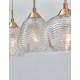 Clear Glass & Satin Gold Metal LED E27 3x12 Watt 230 Volt IP20 Bulb Excluded L: 76 W: 18 H: 120 cm Adjustable Height 