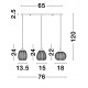 Clear Glass & Satin Gold Metal LED E27 3x12 Watt 230 Volt IP20 Bulb Excluded L: 76 W: 18 H: 120 cm Adjustable Height 