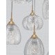 Clear Glass & Satin Gold Metal LED E27 6x12 Watt 230 Volt IP20 Bulb Excluded D: 50 H: 120 cm Adjustable Height 