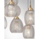 Clear Glass & Satin Gold Metal LED E27 6x12 Watt 230 Volt IP20 Bulb Excluded D: 50 H: 120 cm Adjustable Height 