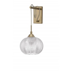Clear Glass & Satin Gold Metal LED E27 1x12 Watt 230 Volt IP20 Bulb Excluded L: 19 W: 13.5 H: 40 cm 
