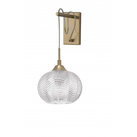 Clear Glass & Satin Gold Metal LED E27 1x12 Watt 230 Volt IP20 Bulb Excluded L: 19 W: 13.5 H: 40 cm 