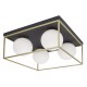 Brass & Black Metal White Opal Glass LED E14 4x12 Watt 230 Volt IP20 Bulb Excluded L: 45 W: 45 H: 20 cm