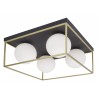 Brass & Black Metal White Opal Glass LED E14 4x12 Watt 230 Volt IP20 Bulb Excluded L: 45 W: 45 H: 20 cm