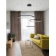 Triac Dimmable Sandy Black Aluminium & Acrylic LED 80 Watt 230 Volt 5600Lm 3000K IP20 D: 130 H: 150 cm Adjustable Height 