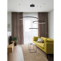 Triac Dimmable Sandy Black Aluminium & Acrylic LED 80 Watt 230 Volt 5600Lm 3000K IP20 D: 130 H: 150 cm Adjustable Height 