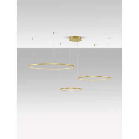 Triac Dimmable Gold Aluminium & Acrylic LED 80 Watt 230 Volt 5600Lm 3000K IP20 D: 130 H: 150 cm Adjustable Height 