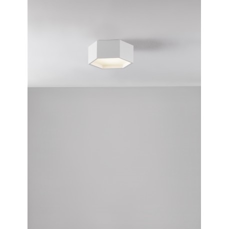 Sandy White Aluminium & Acrylic LED 10 Watt 230 Volt 600Lm 3000K IP20 D: 25 H: 10 cm 
