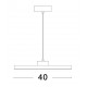 Triac Dimmable Sandy White Aluminium & Acrylic LED 30 Watt 230 Volt 2221Lm 3000K IP20 D: 40 H: 180 cm Adjustable Height 