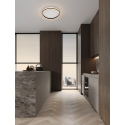 Sandy Black Aluminium & Acrylic LED 38 Watt 230 Volt 3761Lm 3000K IP20 D: 45 H: 6 cm 