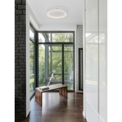 Sandy White Aluminium & Acrylic LED 30 Watt 230 Volt 2223Lm 3000K IP20 D: 37 H: 4.6 cm 