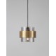 Smoky Glass Brass Gold Metal LED E27 1x12 Watt 230 Volt IP20 Bulb Excluded D: 18 H1: 16 H2: 220 cm Adjustable height 