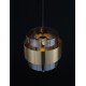Smoky Glass Brass Gold Metal LED E27 1x12 Watt 230 Volt IP20 Bulb Excluded D: 18 H1: 16 H2: 220 cm Adjustable height 