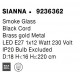 Smoky Glass Brass Gold Metal LED E27 1x12 Watt 230 Volt IP20 Bulb Excluded D: 18 H1: 16 H2: 220 cm Adjustable height 