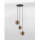 Smoky Glass Brass Gold Metal LED E27 3x12 Watt 230 Volt IP20 Bulb Excluded D: 45 H: 170 cm Adjustable height 