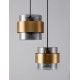 Smoky Glass Brass Gold Metal LED E27 3x12 Watt 230 Volt IP20 Bulb Excluded D: 45 H: 170 cm Adjustable height 