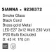 Smoky Glass Brass Gold Metal LED E27 3x12 Watt 230 Volt IP20 Bulb Excluded D: 45 H: 170 cm Adjustable height 