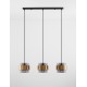 Smoky Glass Brass Gold Metal LED E27 3x12 Watt 230 Volt IP20 Bulb Excluded L: 82 W: 18 H: 140 cm Adjustable height 