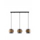 Smoky Glass Brass Gold Metal LED E27 3x12 Watt 230 Volt IP20 Bulb Excluded L: 82 W: 18 H: 140 cm Adjustable height 