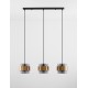 Smoky Glass Brass Gold Metal LED E27 3x12 Watt 230 Volt IP20 Bulb Excluded L: 82 W: 18 H: 140 cm Adjustable height 