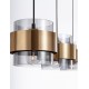 Smoky Glass Brass Gold Metal LED E27 3x12 Watt 230 Volt IP20 Bulb Excluded L: 82 W: 18 H: 140 cm Adjustable height 