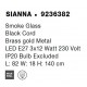 Smoky Glass Brass Gold Metal LED E27 3x12 Watt 230 Volt IP20 Bulb Excluded L: 82 W: 18 H: 140 cm Adjustable height 
