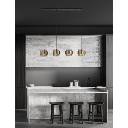 Smoky Glass Brass Gold Metal LED E27 4x12 Watt 230 Volt IP20 Bulb Excluded L: 110 W: 18 H: 120 cm 