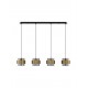Smoky Glass Brass Gold Metal LED E27 4x12 Watt 230 Volt IP20 Bulb Excluded L: 110 W: 18 H: 120 cm 